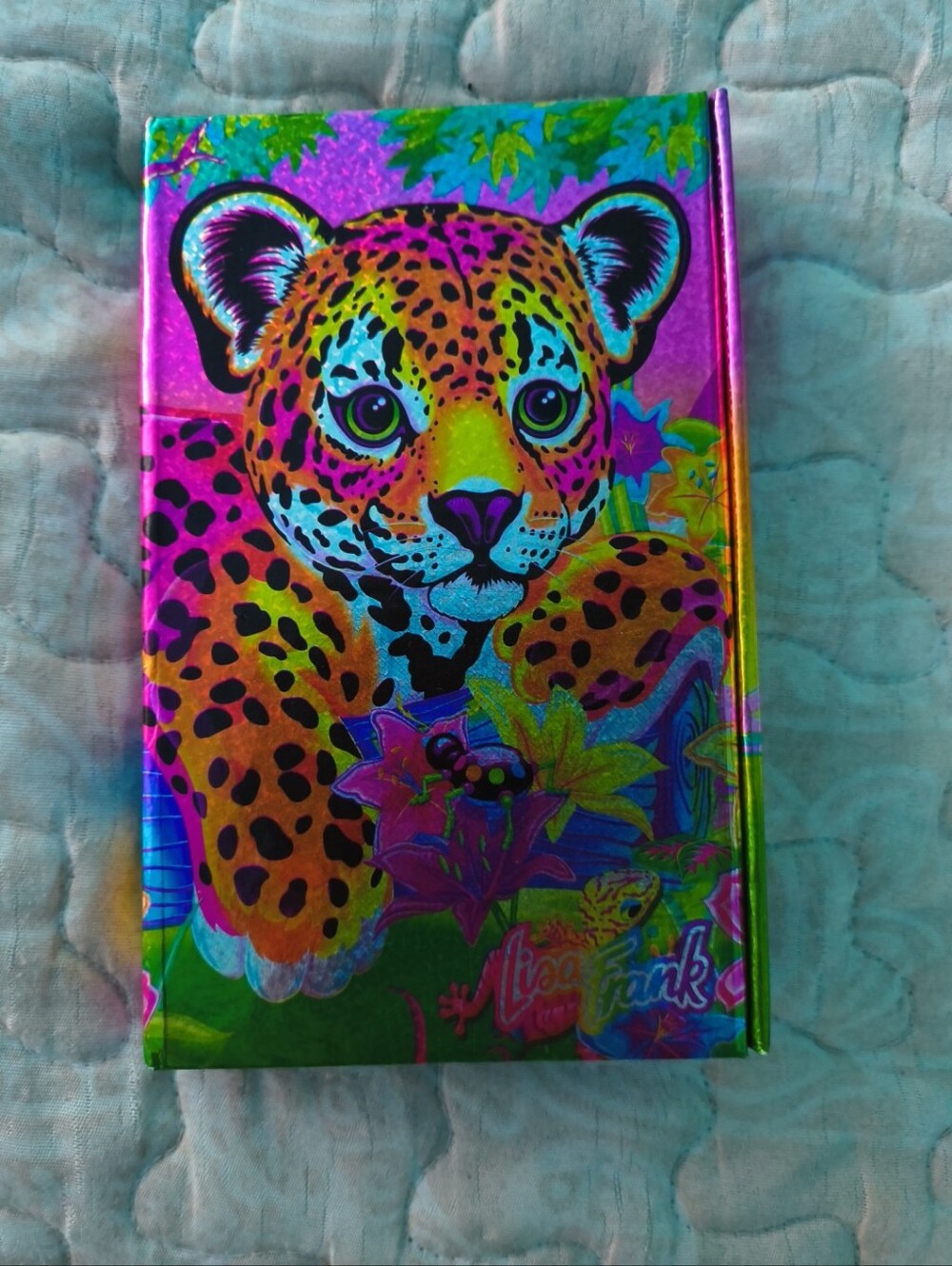 Vtg Lisa Frank Hunter Trifold Flip outs Organizer Sticker Book Diary Holographic